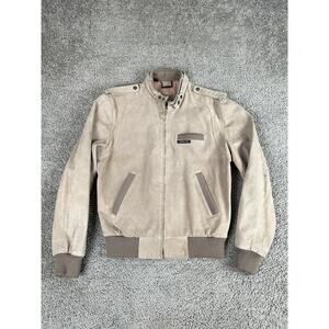 Vintage Members Only Jacket Mens 38 Suede Leather Bomber Retro Made Korea 80s